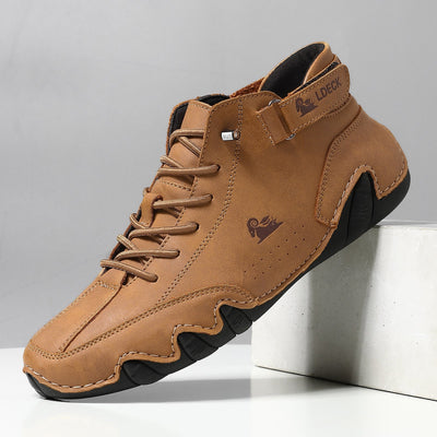 Men’s Mid Top Sneakers – Lace-Up Trainers with Hook Strap