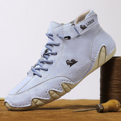 Men’s Mid Top Sneakers – Lace-Up Trainers with Hook Strap