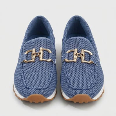 Womens Summer Loafer Buckle Detail Slip-On Casual Shoes