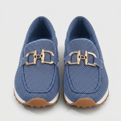 Womens Summer Loafer Buckle Detail Slip-On Casual Shoes