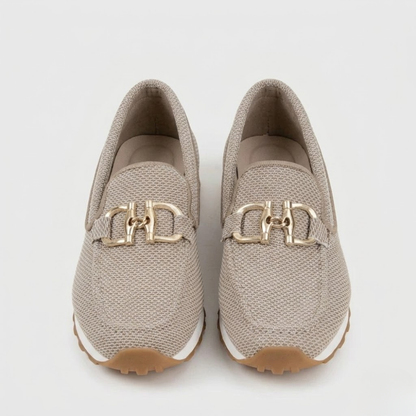Womens Summer Loafer Buckle Detail Slip-On Casual Shoes