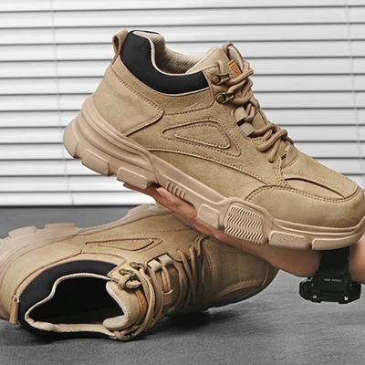 Men’s Steel Toe Work Boots - Lace-Up Safety Ankle Boots