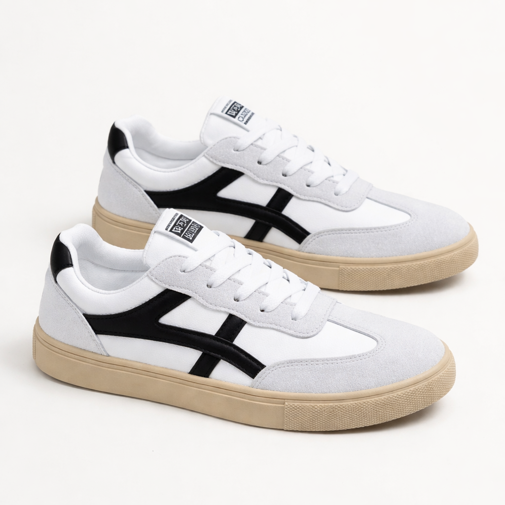 Retro Tiger Mixed Panel Sneakers for Men | Flat Sole