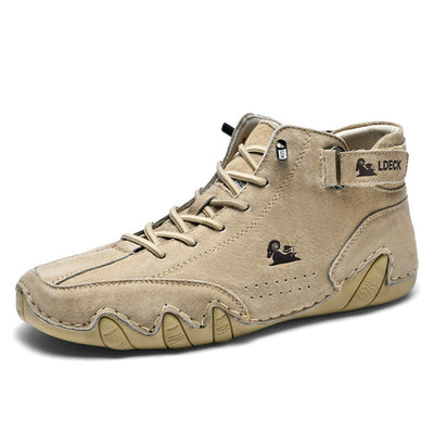 Men’s Mid Top Sneakers – Lace-Up Trainers with Hook Strap