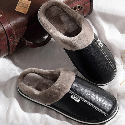 Indoor Cushion Slippers - Footbed Rubber Sole