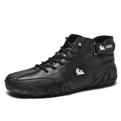 Men’s Mid Top Sneakers – Lace-Up Trainers with Hook Strap