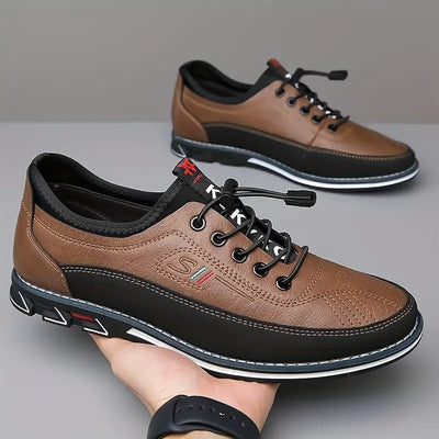 Men’s Multi Panel Lace-Up Sneakers - Low Top Casual Trainers