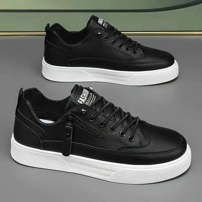 Men’s Zip Sneakers - Side Zipper Low Top Casual Trainers