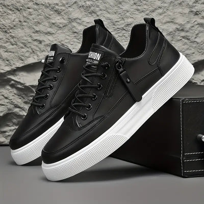 Men’s Zip Sneakers - Side Zipper Low Top Casual Trainers