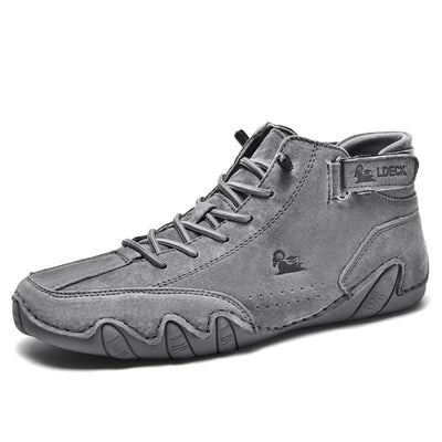 Men’s Mid Top Sneakers – Lace-Up Trainers with Hook Strap