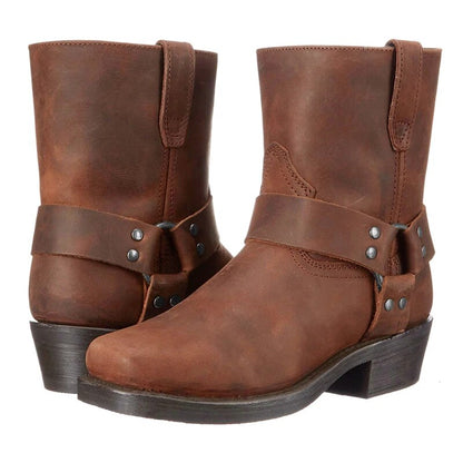 Men’s Western Harness Boots | Mid-Height Square Toe