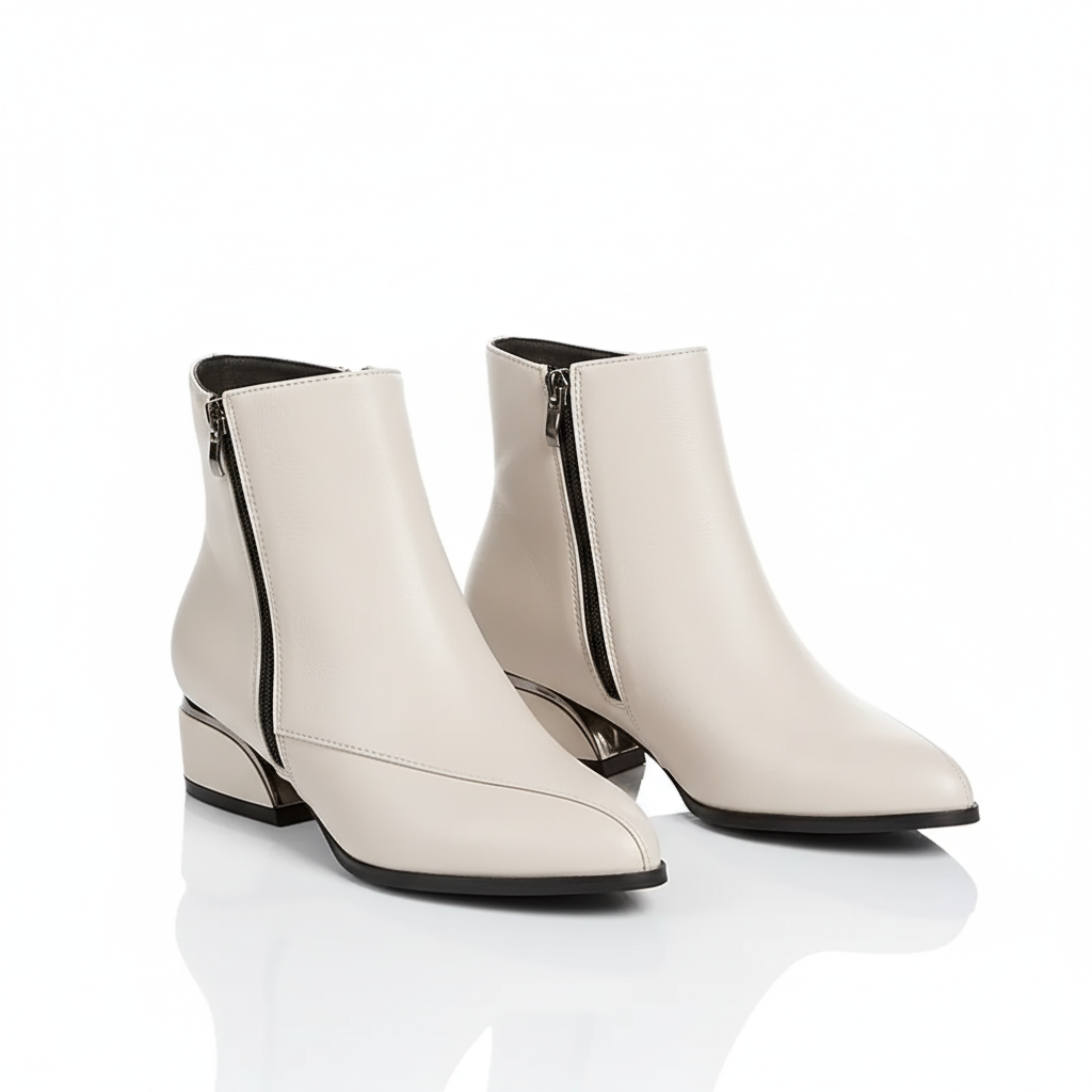 Women’s Croc-Effect Heeled Ankle Boots